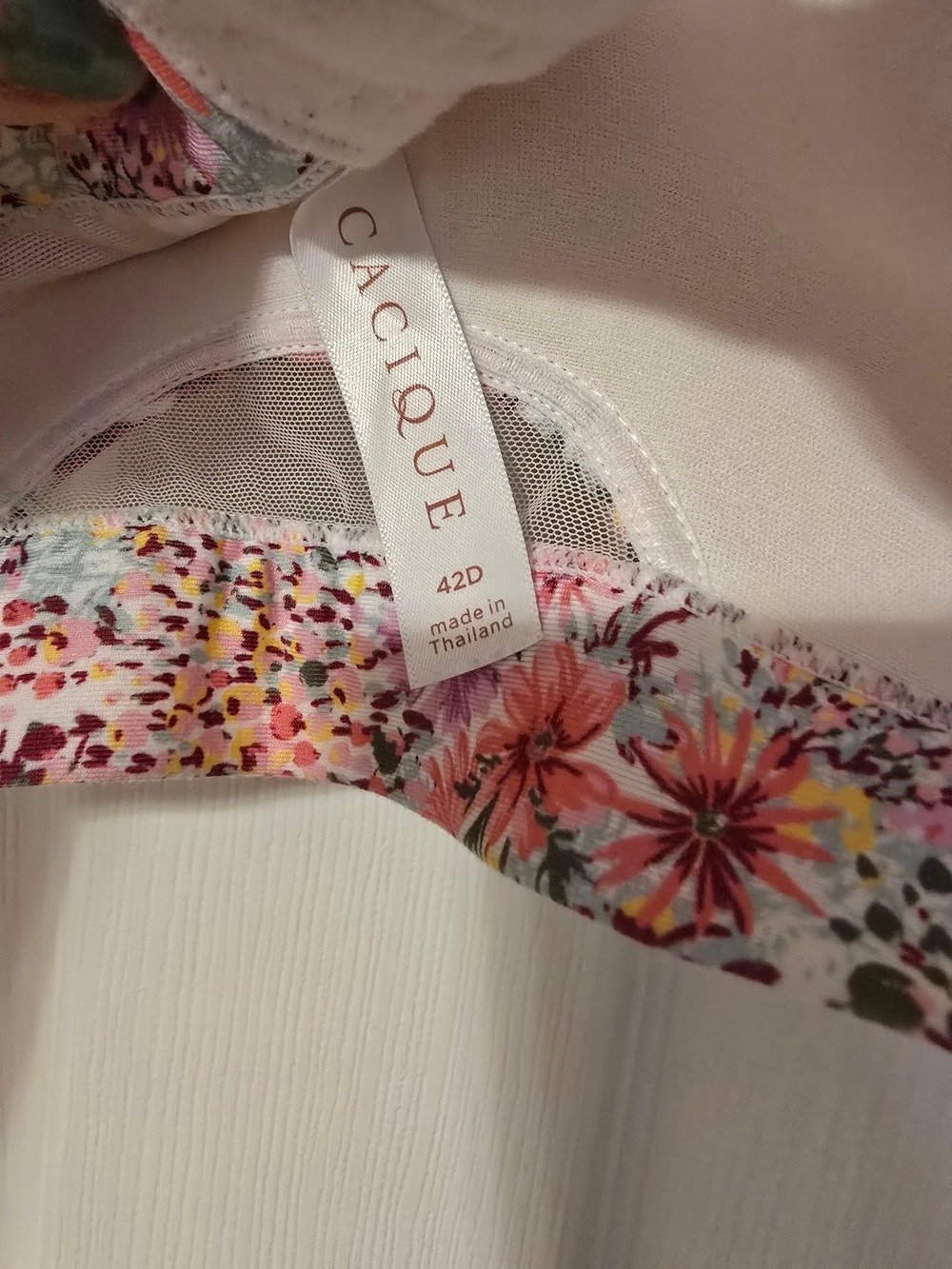 Cacique Floral Wireless Bra - Pink Yellow Multi - Picture 3 of 4